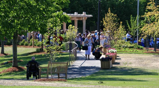 Opened in 2009, the D'Youville Park offers our residents a safe, inviting outdoor space on campus to encourage outdoor activities.