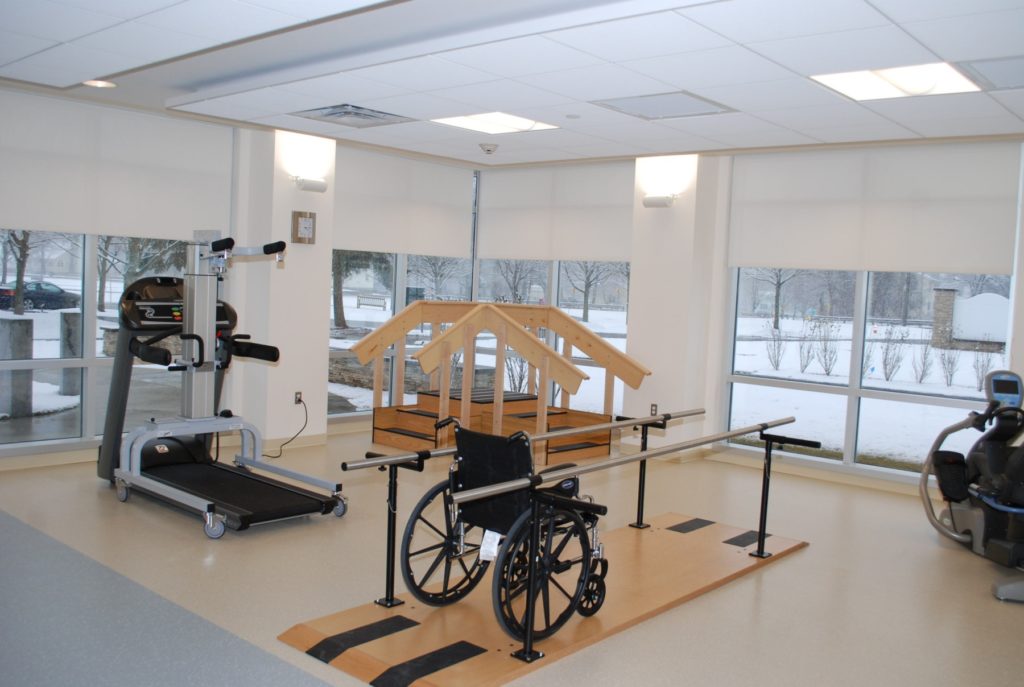 Our gym at the DCAT Center at D'Youville Life and Wellness Community has all of the latest equipment to help our residents to an easy recovery.